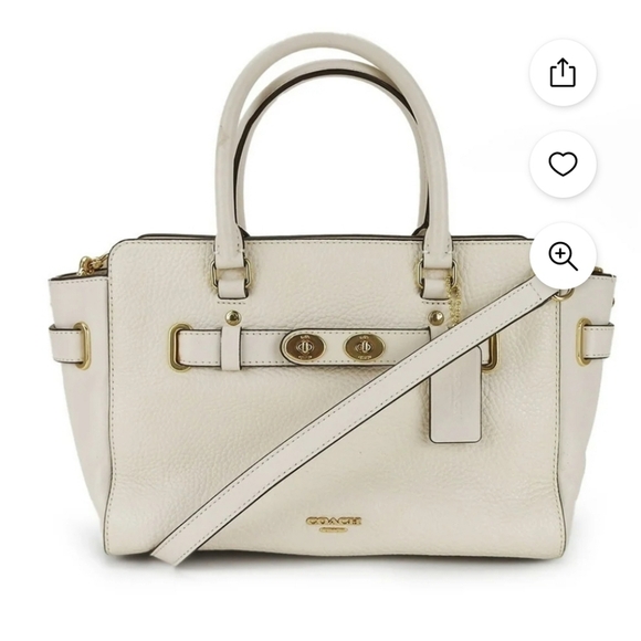 Coach Blake Carry All Purse in Cream Ivory Leather Crossbody or Shoulder - Picture 14 of 16